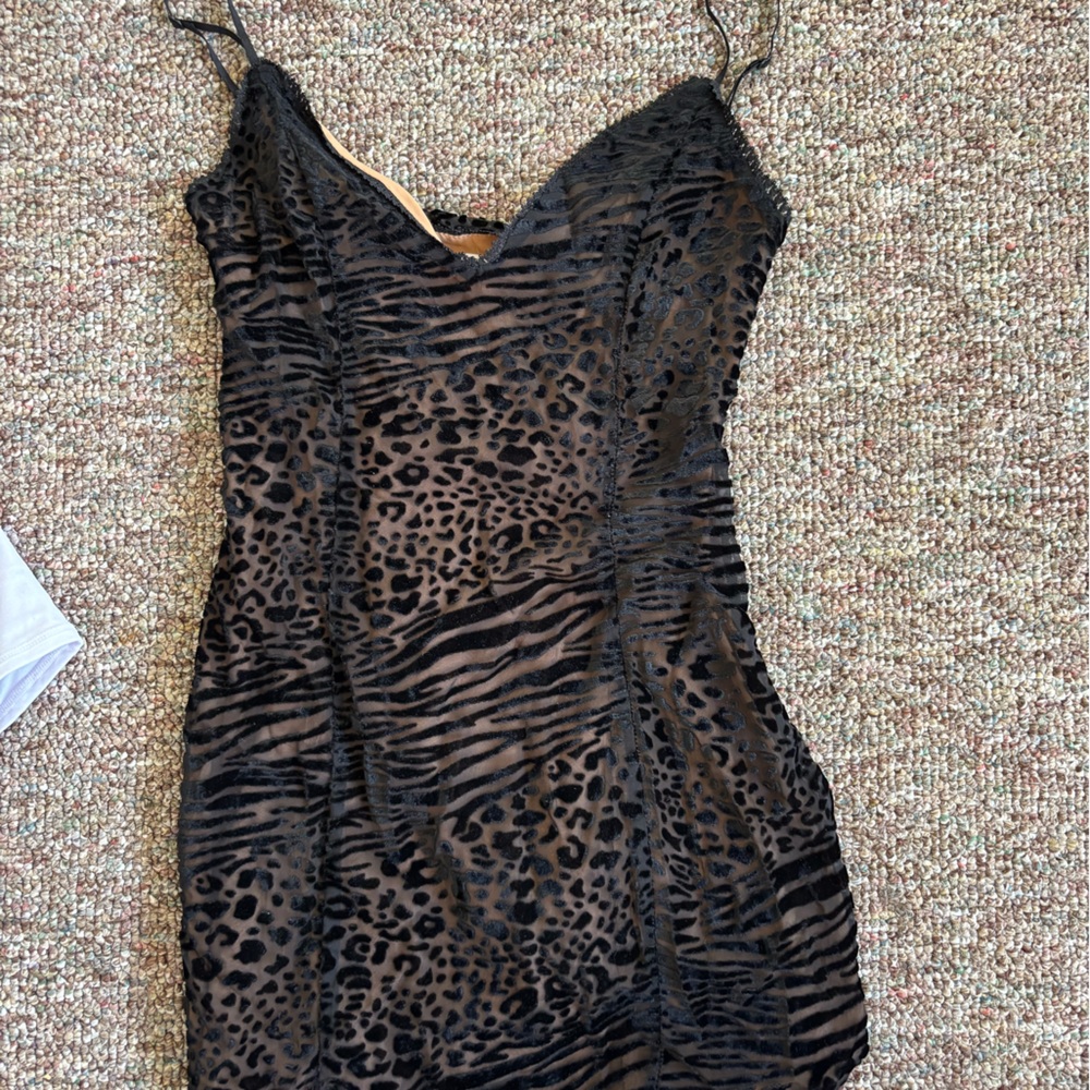 Animal print super down dress